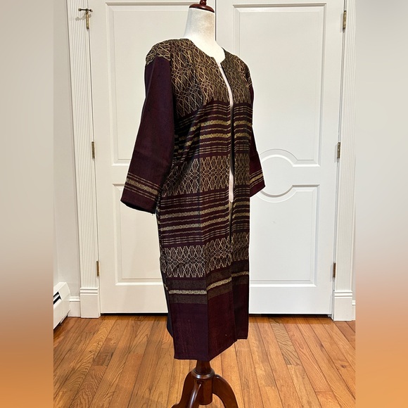 Hand loom vintage long blazer made in Oaxaca mex. - Picture 5 of 9